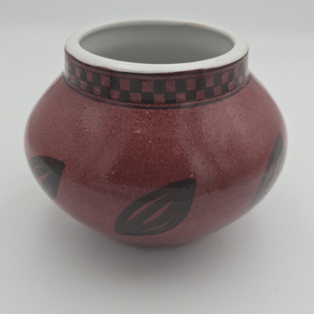 Global Village Anasazi Porcelain 6" Brown Planter Southwestern Ceramic Pot Vinta